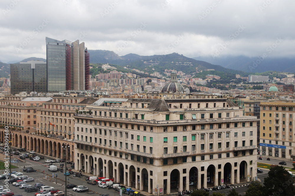 The panorama of Genoa, Italy
