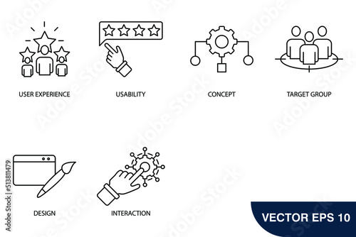interface design icons set . interface design pack symbol vector elements for infographic web