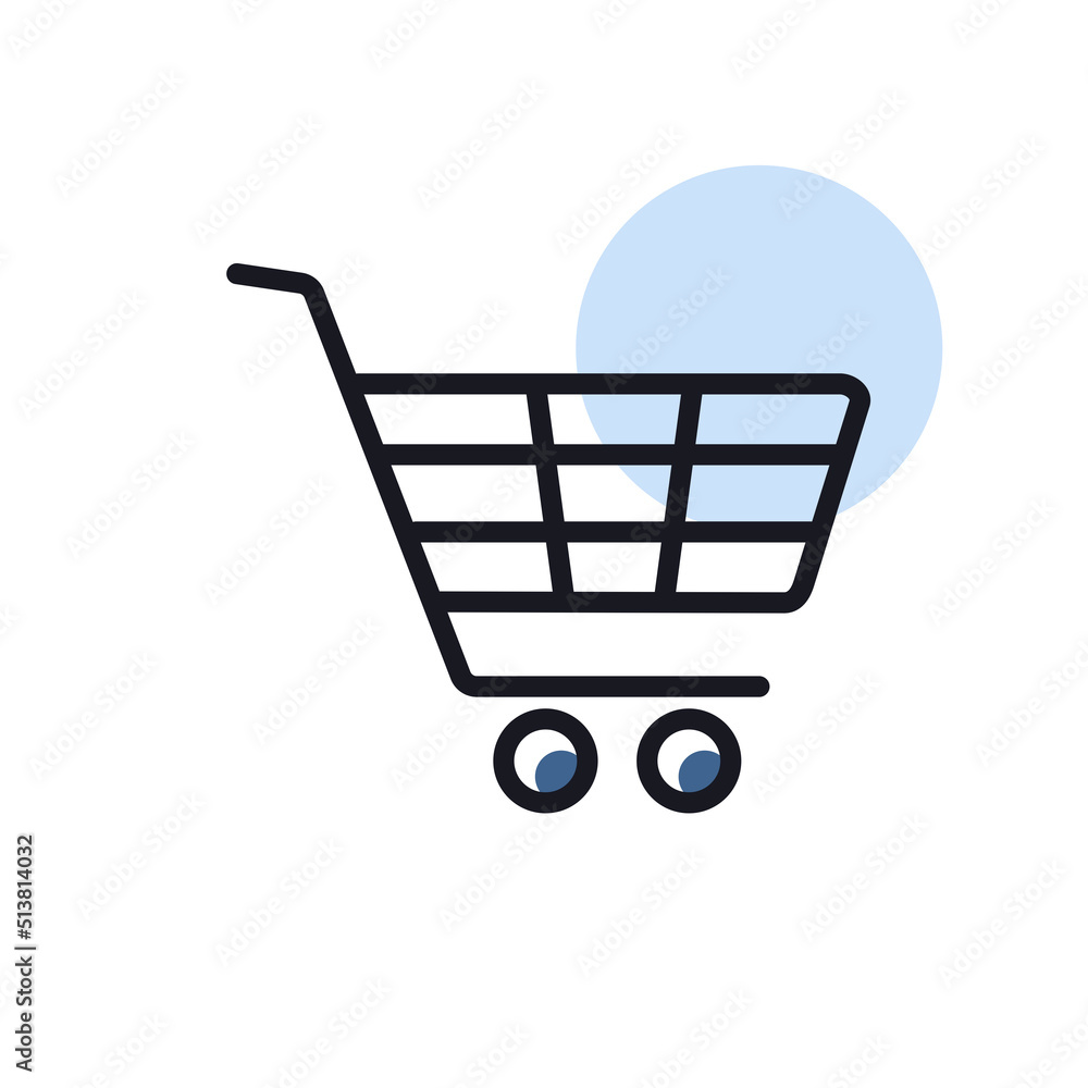 Shopping mall cart isolated vector icon