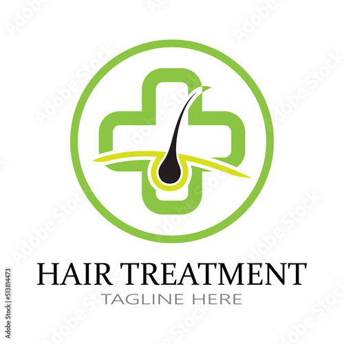 Hair treatment logo removal logo vector image design illustration