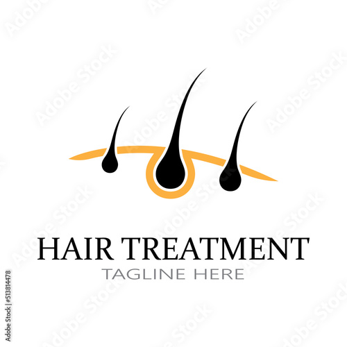 Hair treatment logo removal logo vector image design illustration