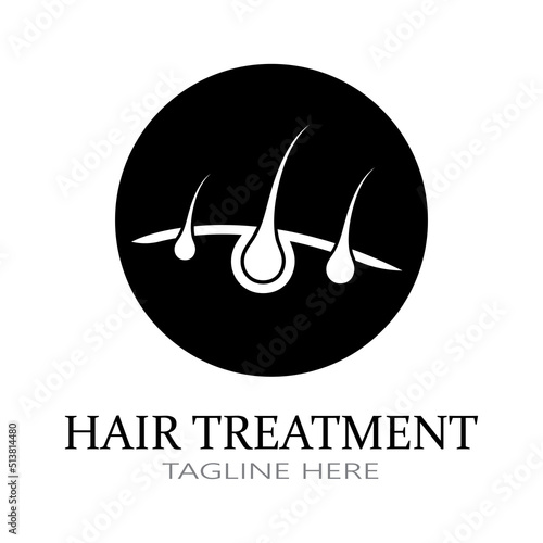 Hair treatment logo removal logo vector image design illustration