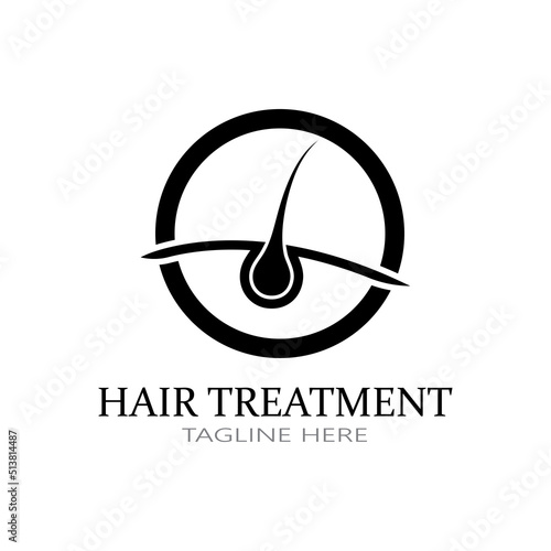 Hair treatment logo removal logo vector image design illustration