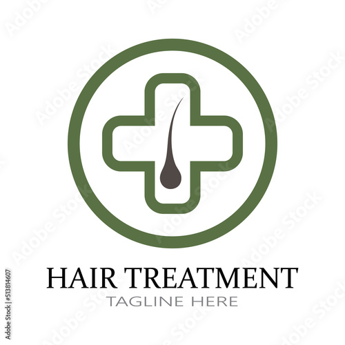 Hair treatment logo removal logo vector image design illustration