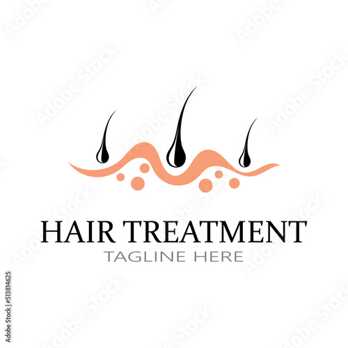 Hair treatment logo removal logo vector image design illustration