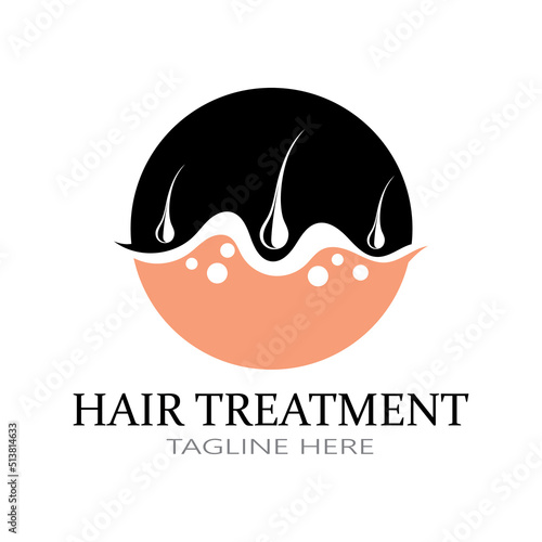 Hair treatment logo removal logo vector image design illustration