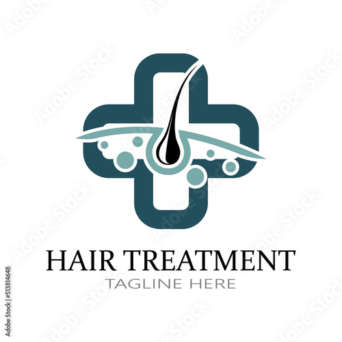 Hair treatment logo removal logo vector image design illustration