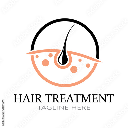 Hair treatment logo removal logo vector image design illustration