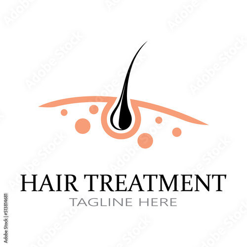 Hair treatment logo removal logo vector image design illustration