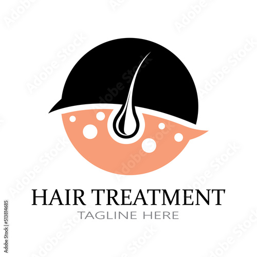 Hair treatment logo removal logo vector image design illustration