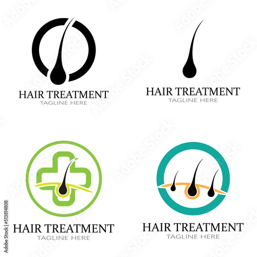 Hair treatment logo removal logo vector image design illustration