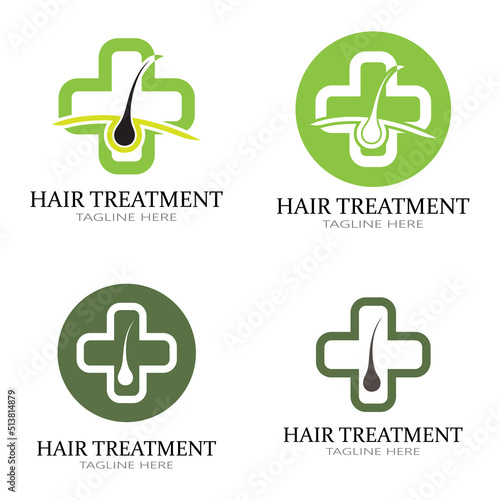 Hair treatment logo removal logo vector image design illustration