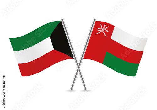 Kuwait and Oman crossed flags. Kuwaiti and Omani flags on white background. Vector icon set. Vector illustration. Free Download Kuwait and Oman crossed flags. Kuwaiti and Omani flags on white background. Vector icon set. Vector illustration. - GFXLoad