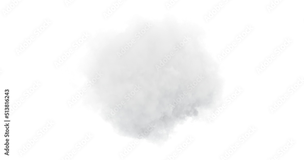 White cloud on white background. 3d rendering.	