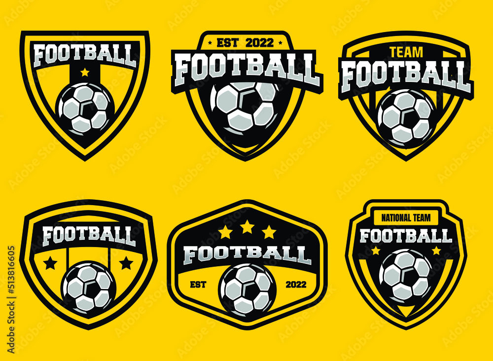 Set of soccer Logo or football club sign Badge. Football logo with ...