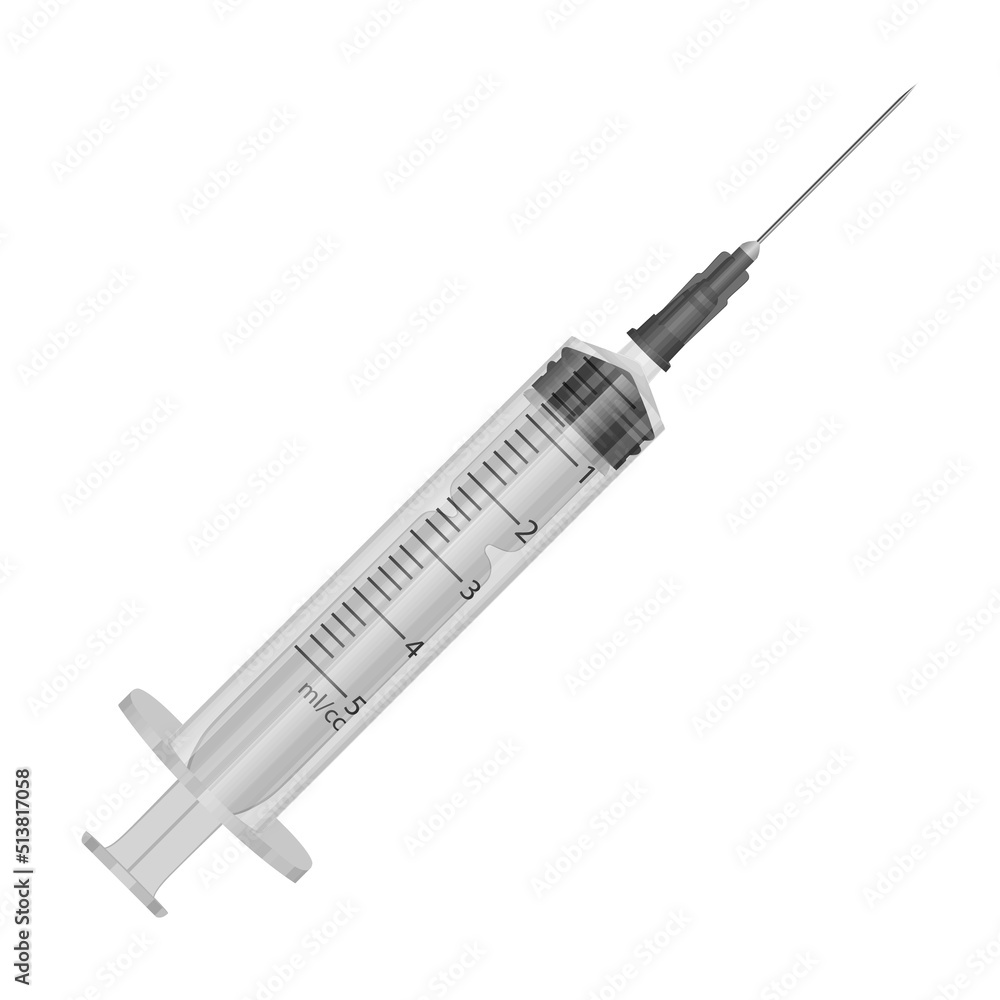 Illustration of medical syringes with needles in realistic style. Vector EPS 10 illustration Illustration of medical syringes with needles in realistic style. Vector EPS 10 illustration