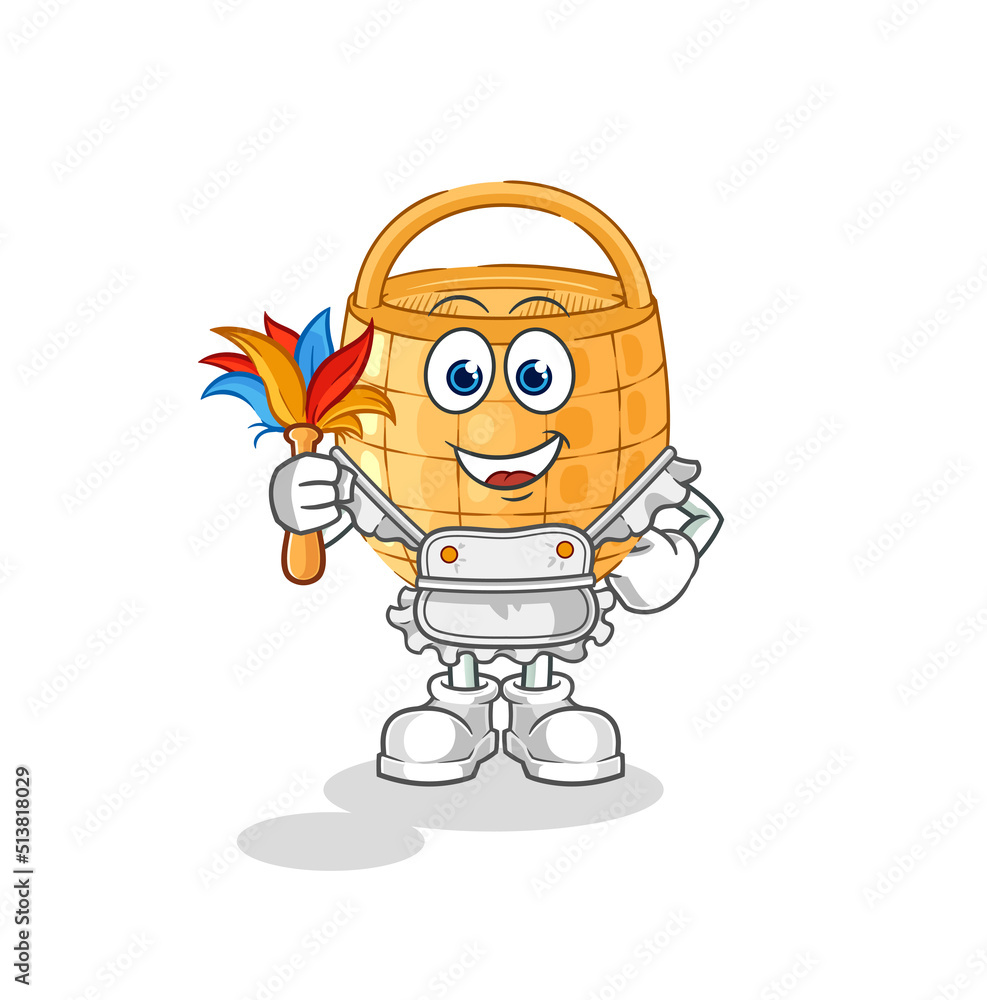 basket maid mascot. cartoon vector basket maid mascot. cartoon vector