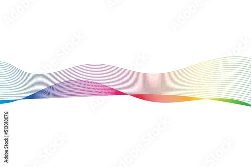 Rainbow waves on the white background. Vector illustration.