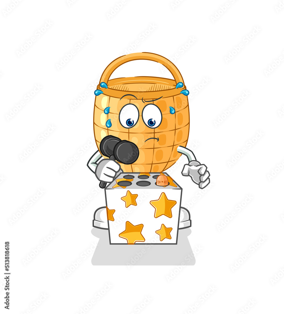 basket play whack a mole mascot. cartoon vector basket play whack a mole mascot. cartoon vector