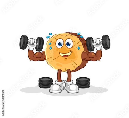 round log weight training illustration. character vector