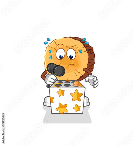 round log play whack a mole mascot. cartoon vector