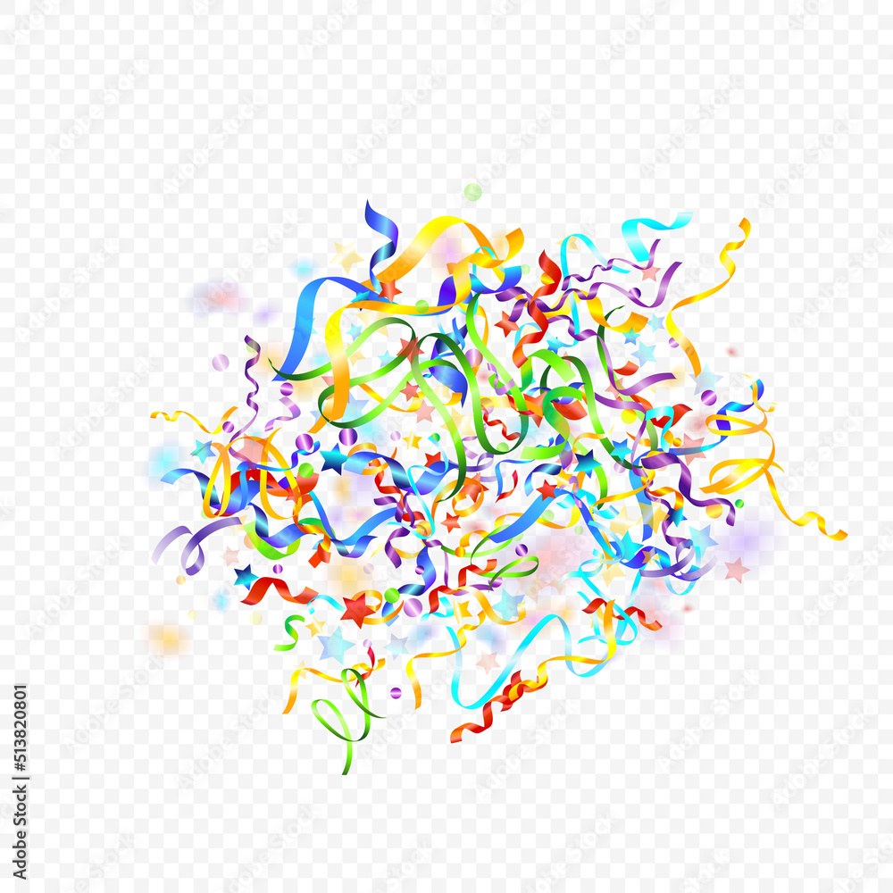 Fototapeta premium ribbon spiral confetti carnival color shine gift