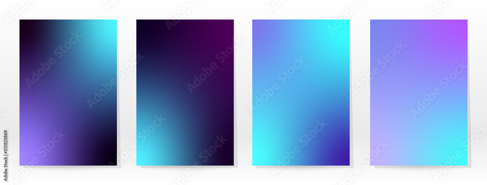 Fototapeta premium Minimal Poster. Pastel Soft. Blue Gradient Set.