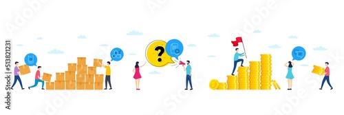 Set of Certificate, Shoulder strap and Currency rate line icons. People characters with delivery parcel, money coins. Include Info icons. For web, application. Vector