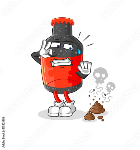 cola with stinky waste illustration. character vector