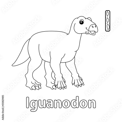 Iguanodon Alphabet Dinosaur ABC Coloring Page I photo