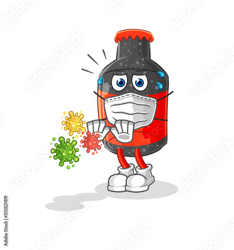 cola refuse viruses cartoon. cartoon mascot vector