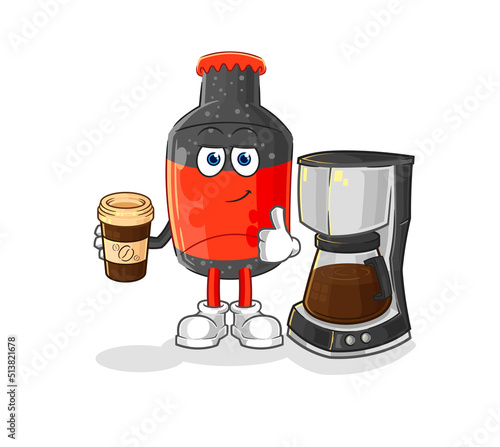 cola drinking coffee illustration. character vector