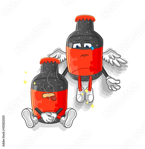 cola spirit leaves the body mascot. cartoon vector
