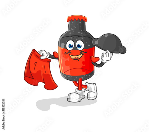 cola matador with red cloth illustration. character vector