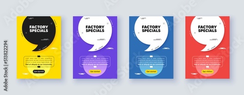 Poster frame with quote, comma. Factory specials tag. Sale offer price sign. Advertising discounts symbol. Quotation offer bubble. Factory specials message. Vector