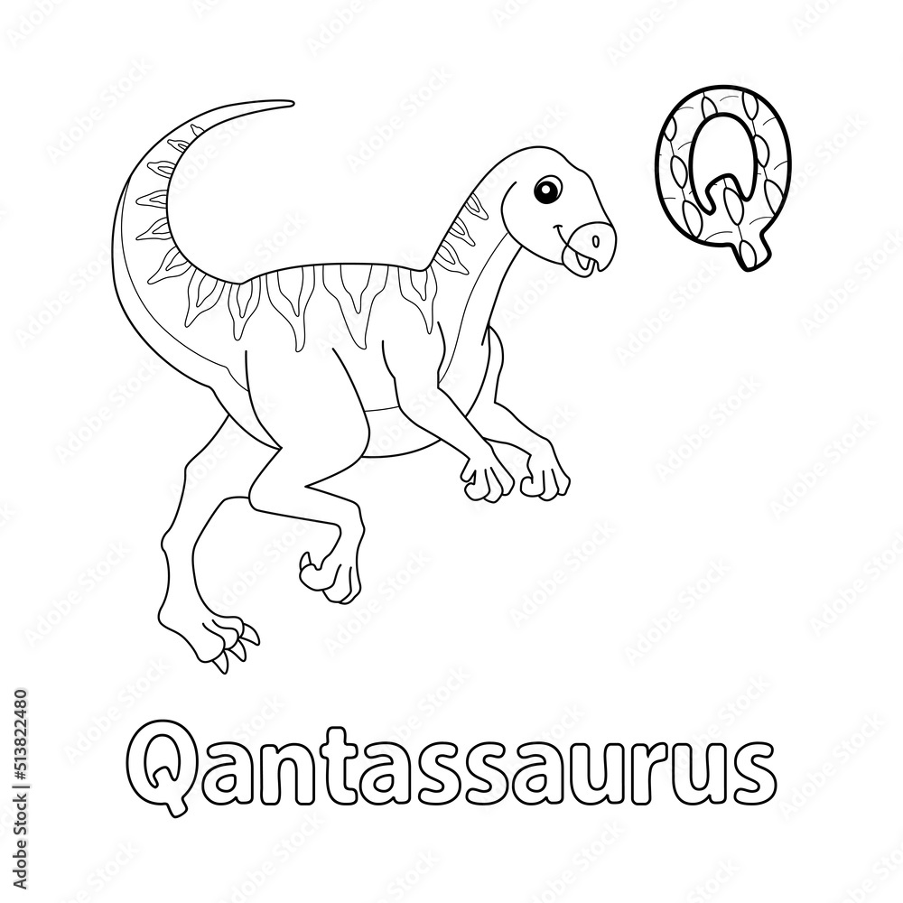 Qantassaurus Alphabet Dinosaur ABC Coloring Page Q Qantassaurus Alphabet Dinosaur ABC Coloring Page Q