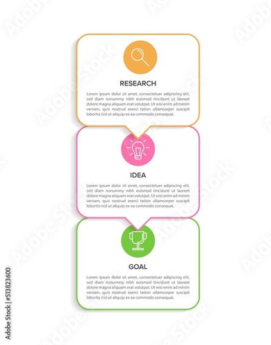 Vertical infographic design with icons and 3 options or steps. Thin line. Infographics business concept. Can be used for info graphics, flow charts, presentations, mobile web sites, printed materials.
