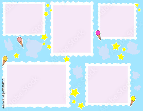 photo album baby cartoon illustration background. vector format
