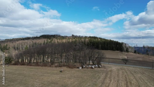 historical old castle Zubstejn Czech republic,Europe,aerial scenic panorama view, Zubštejn hrad zřícenina photo