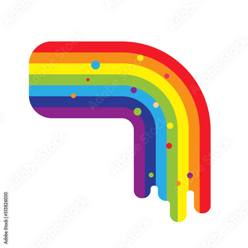 Rainbow vomit isolated. Rainbow nausea Vector illustration