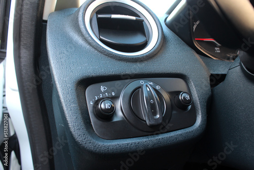 Headlight switch, fog lights, automatic control of switching on and off the car light and Air ventilation grille with power regulator © Best Auto Photo