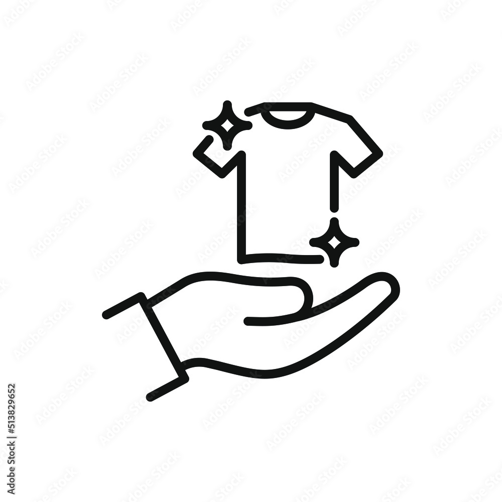 Clean shirt on hand icon line style isolated. Vector illustration Clean shirt on hand icon line style isolated. Vector illustration