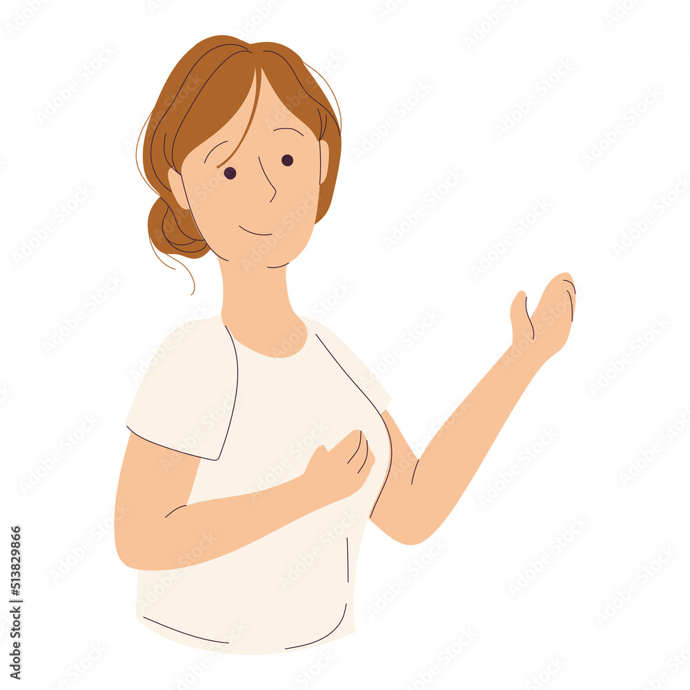 Isolated cute young girl cartoon character Vector Isolated cute young girl cartoon character Vector