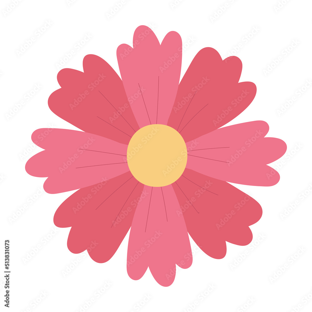 Isolated sketch of a colored flower Vector