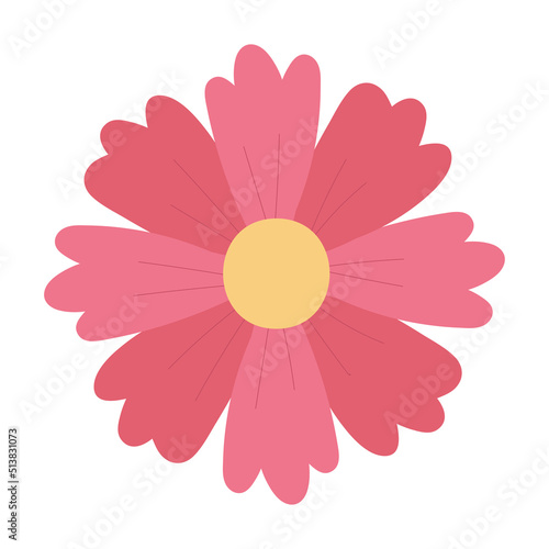 Isolated sketch of a colored flower Vector