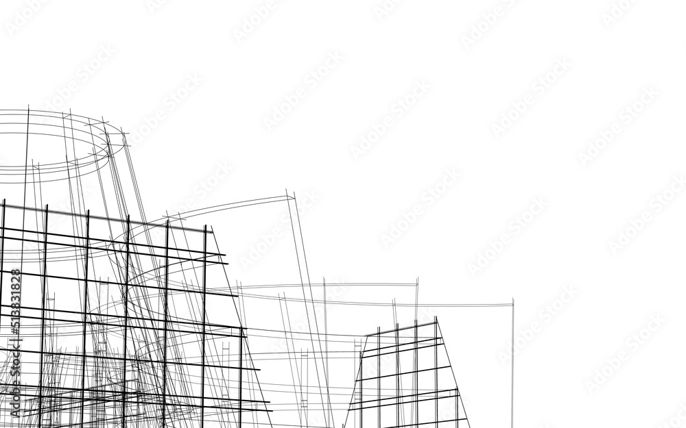 Modern architecture 3d illustration Modern architecture 3d illustration