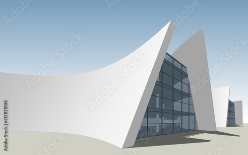 Modern architecture 3d illustration