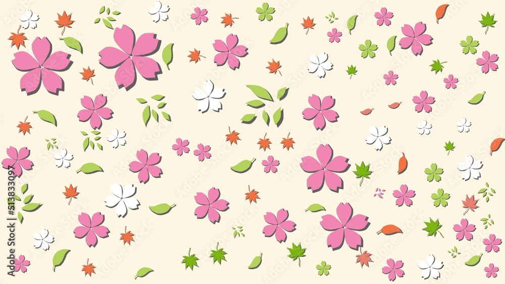 seamless aesthetic pattern with flowers and leaves illustration background seamless aesthetic pattern with flowers and leaves illustration background