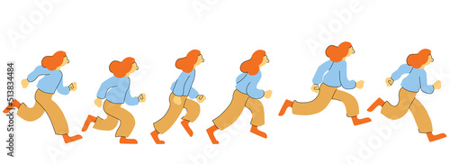 Character running animation frame sequence loop vector illustration