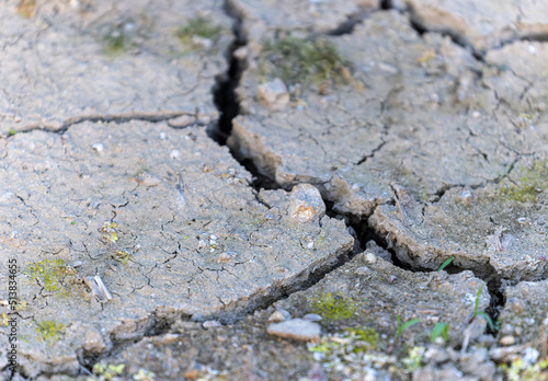 Large cracks form in arid ground amid drought